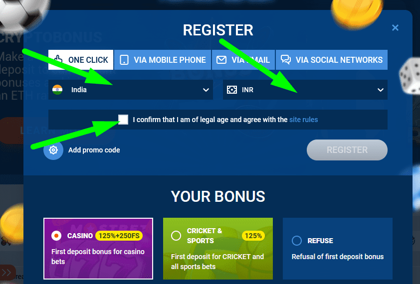 Faça login e registe-se na Mostbet